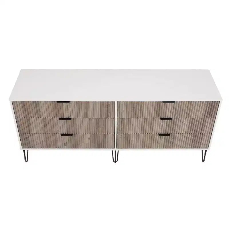 Manhattan Comfort Dumbo 3pc 5 Drawer Dresser, 6 Drawer Dresser and Nightstand Set