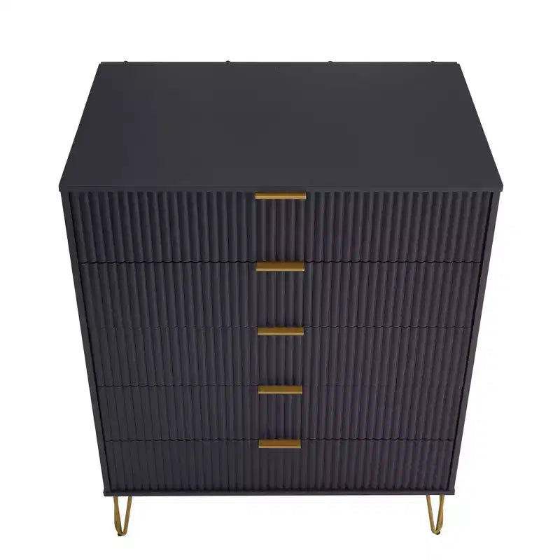 Manhattan Comfort Dumbo 3pc 5 Drawer Dresser, 6 Drawer Dresser and Nightstand Set