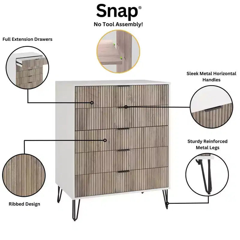 Manhattan Comfort Dumbo 5 Drawer Dresser