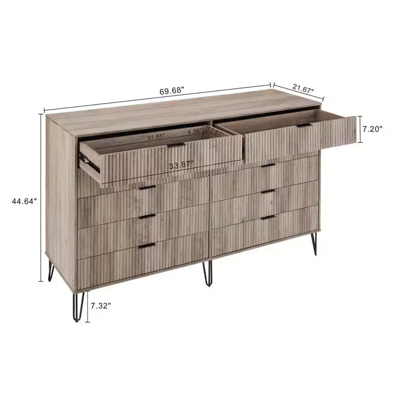 Commode double Manhattan Comfort Dumbo à 10 tiroirs