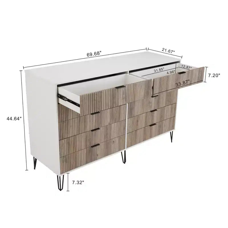 Commode double Manhattan Comfort Dumbo à 10 tiroirs