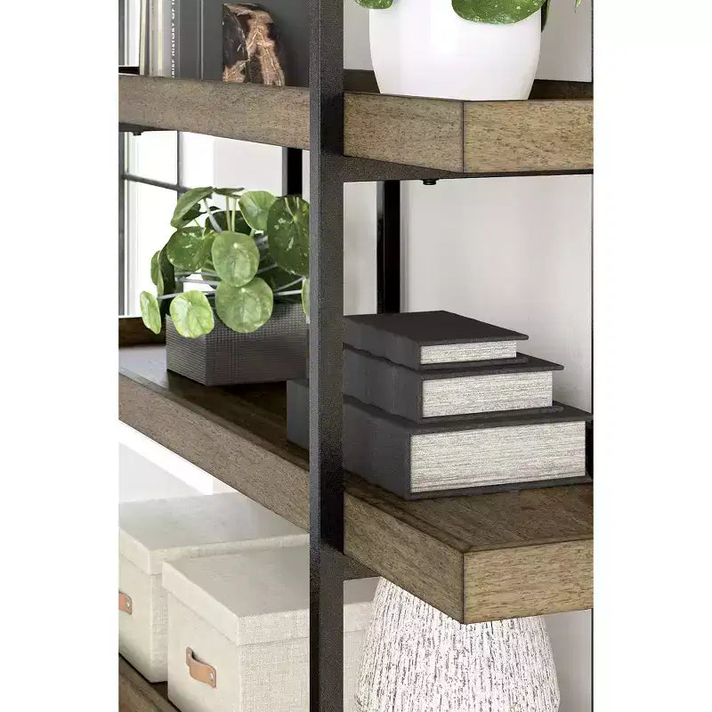 Signature Design by Ashley Montia 76 5 Shelf Bookcase, Light Brown