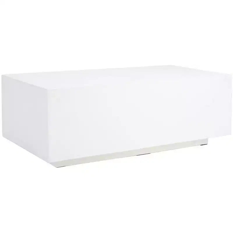 Ezro Faux Concrete Coffee Table - White - Safavieh