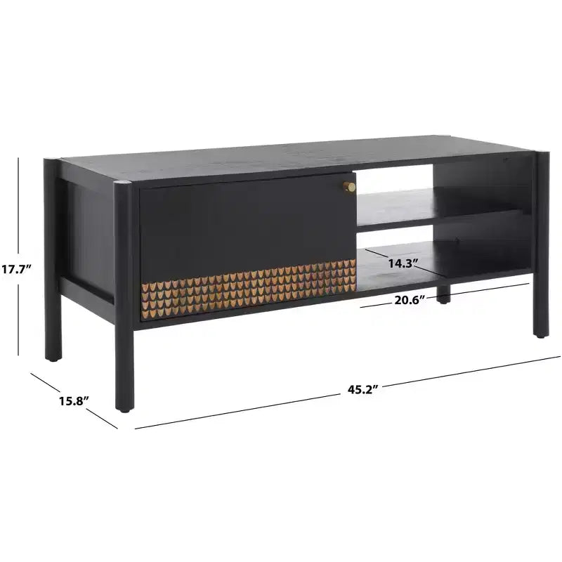 Errington 2 Shelf Media Stand - MED9000 - Black/Natural - Safavieh