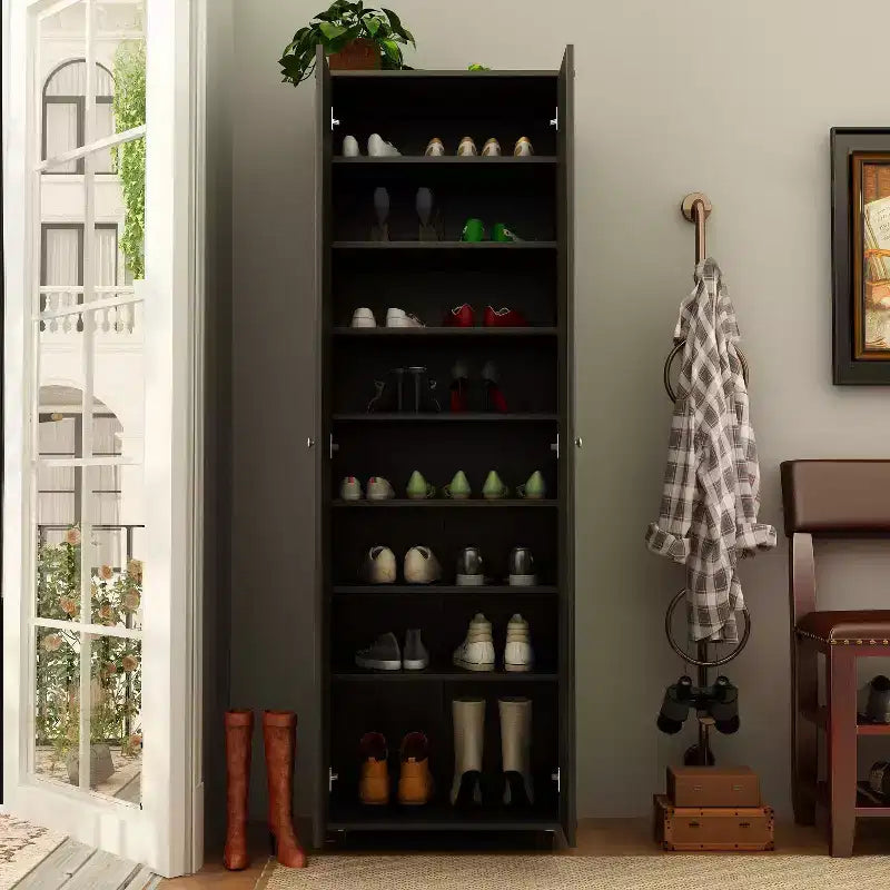 Famapy 2-Doors Tall Entryway Shoe Cabinet With 8-Tier Shelves
