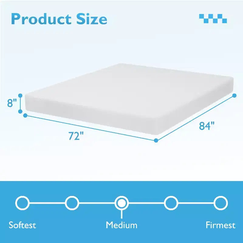 FDW 8 inch Mattress Gel Memory Foam Mattress for Cool Sleep & Pressure Relief/CertiPUR-US Certified/Bed-in-a-Box/Pressure Relieving