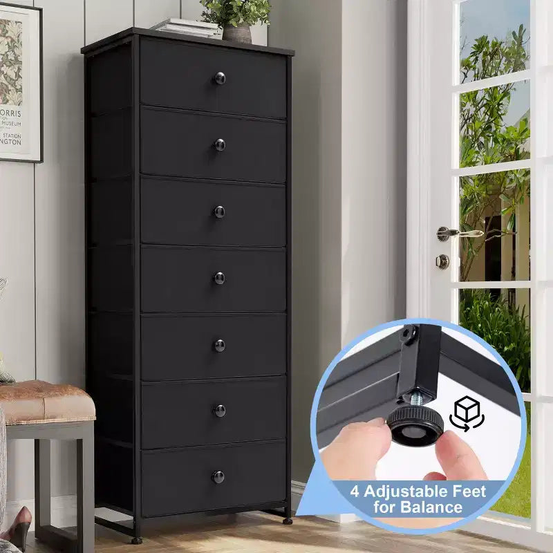 Crestlive Products Tall Dresser for Bedroom 7-Drawer Fabirc Storage Tower Chests of Drawers for Bedroom
