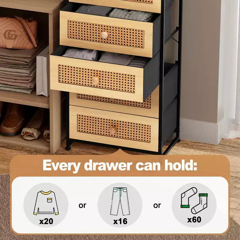 Crestlive Products Tall Dresser for Bedroom 7-Drawer Fabirc Storage Tower Chests of Drawers for Bedroom