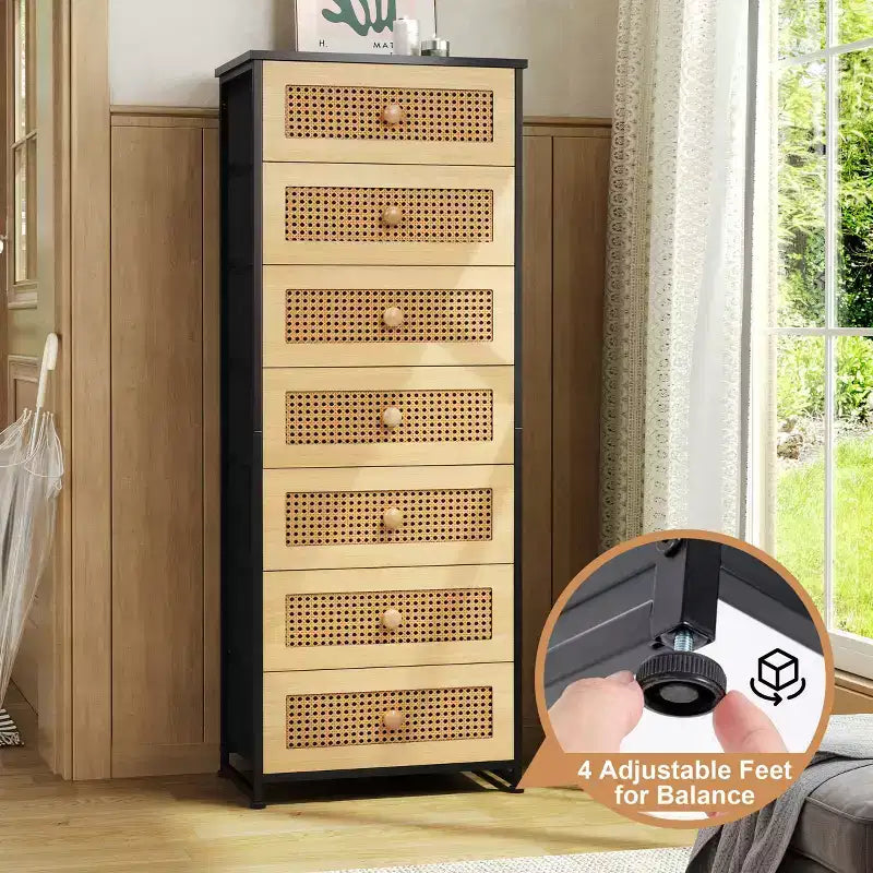 Crestlive Products Tall Dresser for Bedroom 7-Drawer Fabirc Storage Tower Chests of Drawers for Bedroom