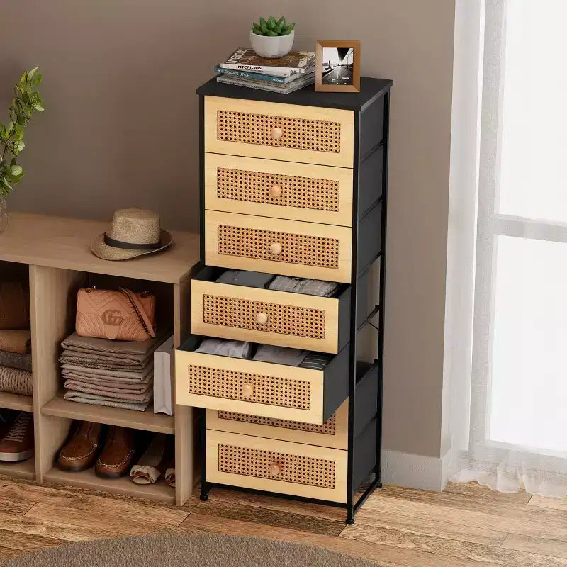 Crestlive Products Tall Dresser for Bedroom 7-Drawer Fabirc Storage Tower Chests of Drawers for Bedroom