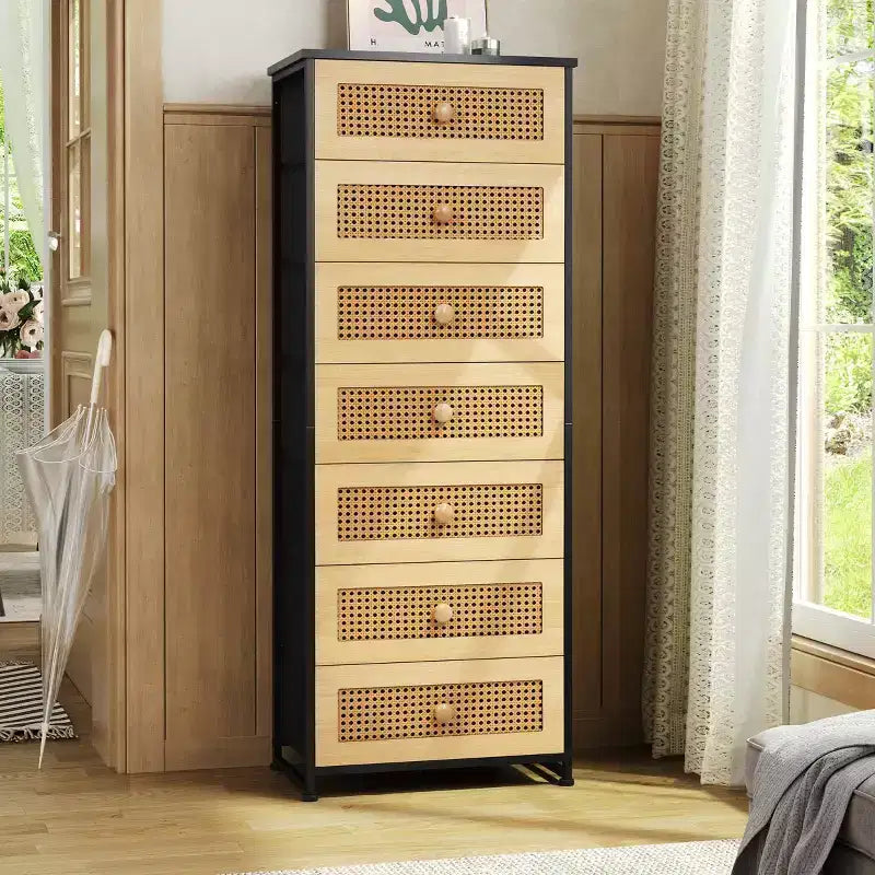 Crestlive Products Tall Dresser for Bedroom 7-Drawer Fabirc Storage Tower Chests of Drawers for Bedroom