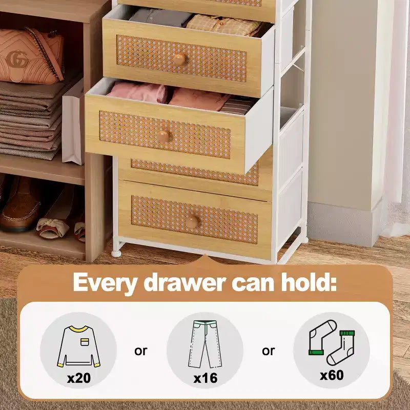 Crestlive Products Tall Dresser for Bedroom 7-Drawer Fabirc Storage Tower Chests of Drawers for Bedroom