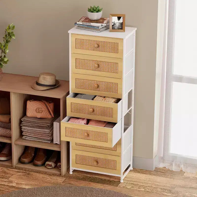 Crestlive Products Tall Dresser for Bedroom 7-Drawer Fabirc Storage Tower Chests of Drawers for Bedroom