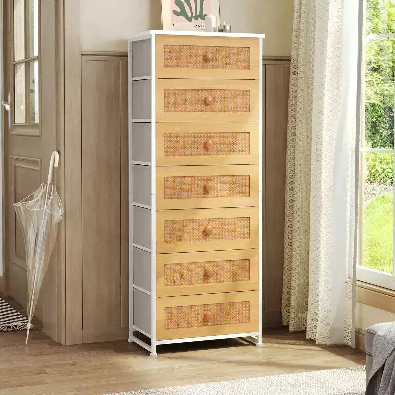 Crestlive Products Tall Dresser for Bedroom 7-Drawer Fabirc Storage Tower Chests of Drawers for Bedroom