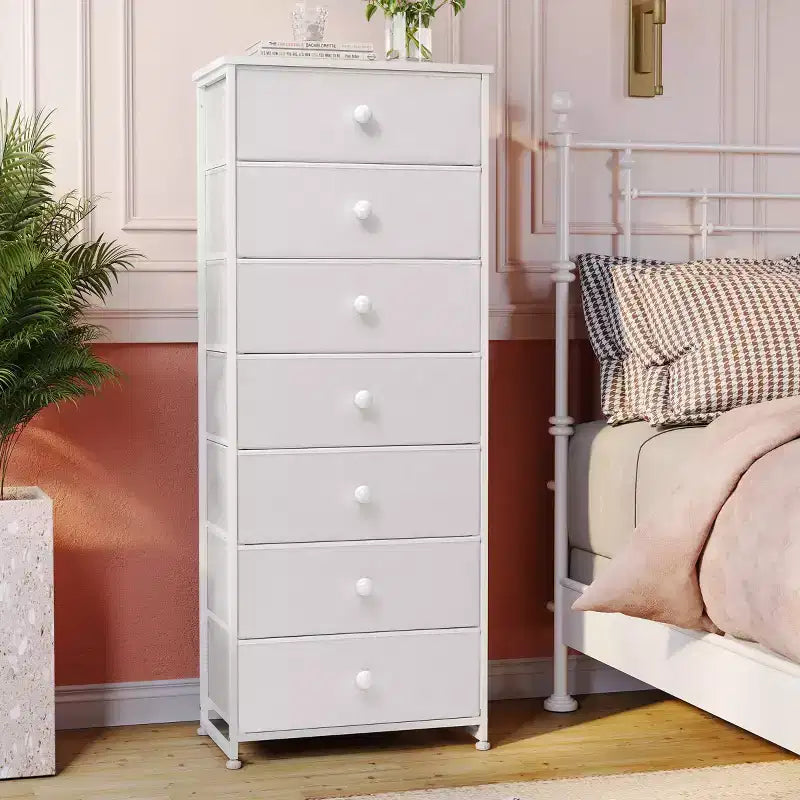 Crestlive Products Tall Dresser for Bedroom 7-Drawer Fabirc Storage Tower Chests of Drawers for Bedroom