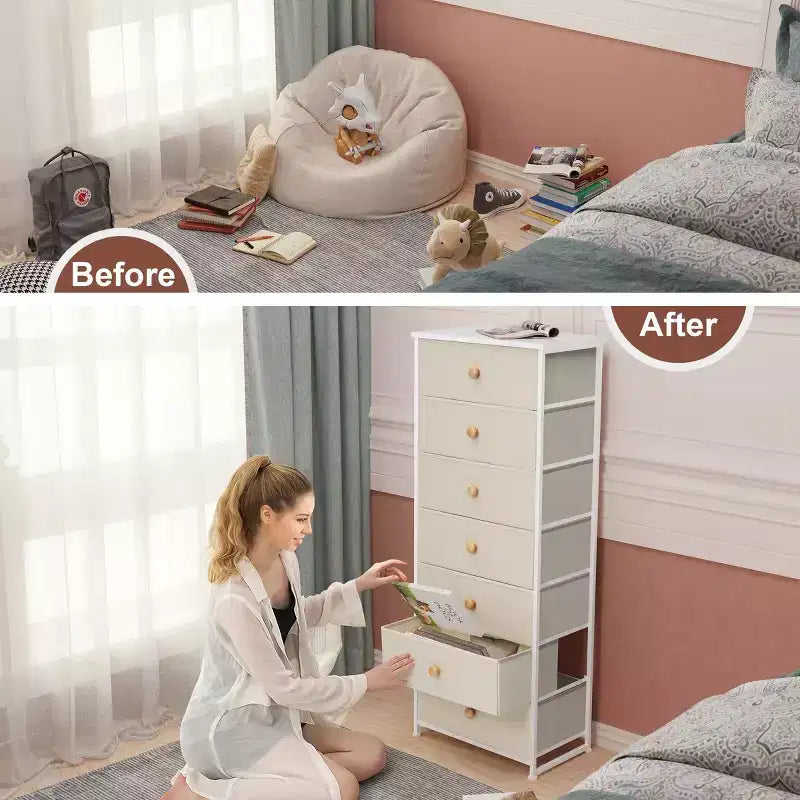 Crestlive Products Tall Dresser for Bedroom 7-Drawer Fabirc Storage Tower Chests of Drawers for Bedroom