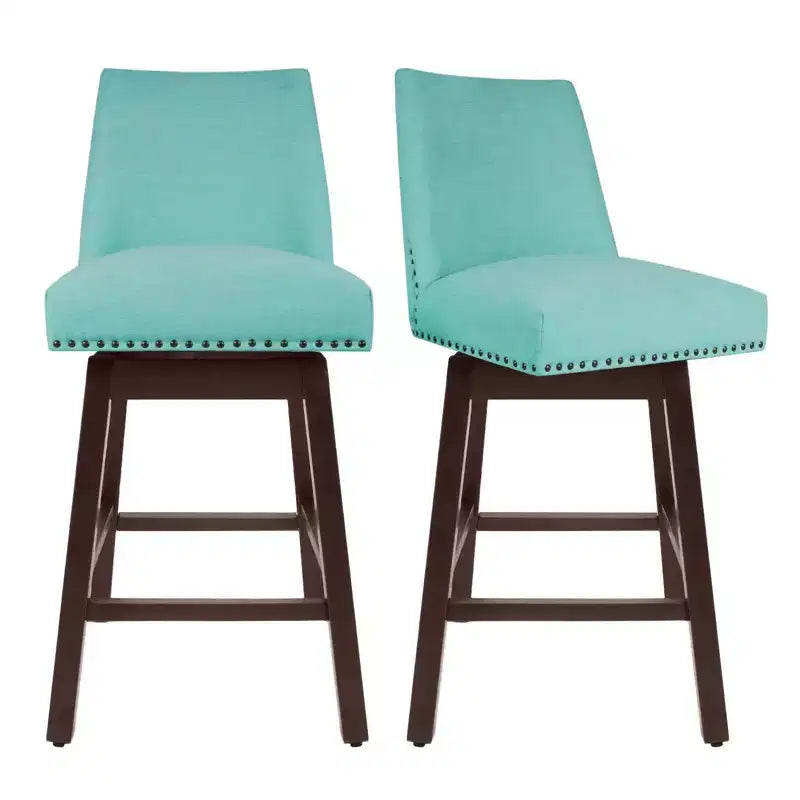 Tabouret de bar pivotant en bois massif Hyleory 29,5" (lot de 2)