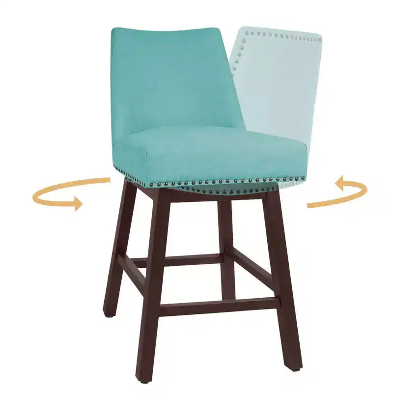 Tabouret de bar pivotant en bois massif Hyleory 29,5" (lot de 2)