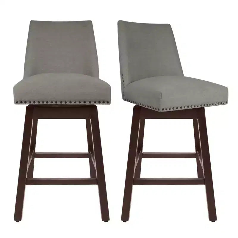 Tabouret de bar pivotant en bois massif Hyleory 29,5" (lot de 2)
