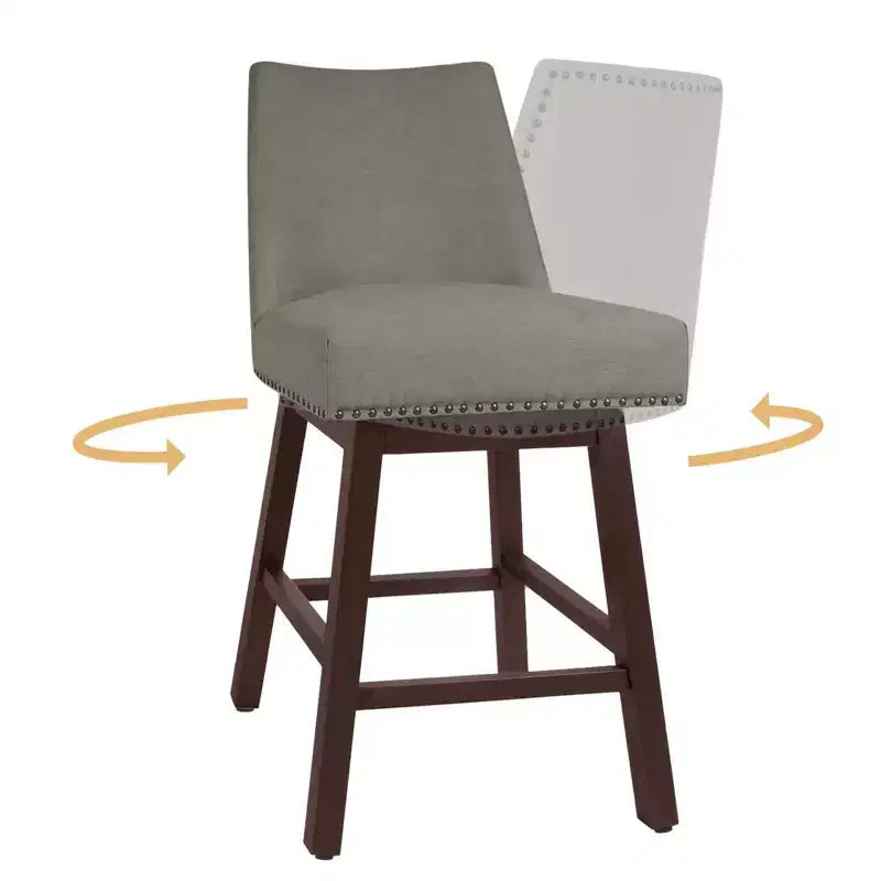 Tabouret de bar pivotant en bois massif Hyleory 29,5" (lot de 2)