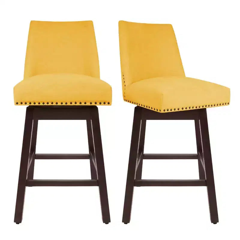 Tabouret de bar pivotant en bois massif Hyleory 29,5" (lot de 2)