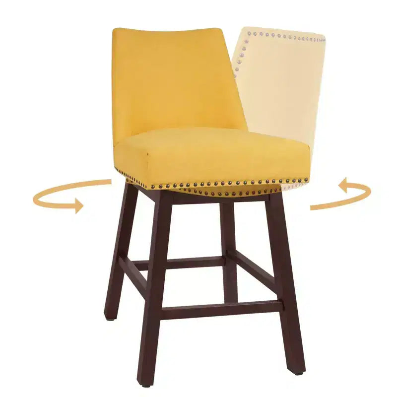 Tabouret de bar pivotant en bois massif Hyleory 29,5" (lot de 2)