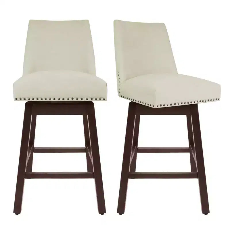 Tabouret de bar pivotant en bois massif Hyleory 29,5" (lot de 2)