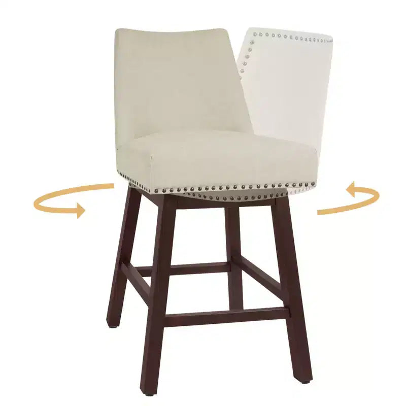 Tabouret de bar pivotant en bois massif Hyleory 29,5" (lot de 2)