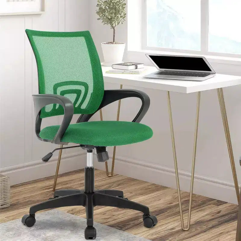 FDW Chaise de Bureau Maille Fauteuil d'Ordinateur avec Support Lombaire Accoudoir Chaise de Travail Réglable à Dossier Mi-Haut pour Femmes Adultes