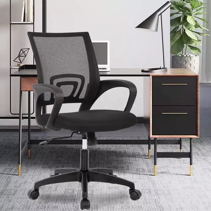 FDW Chaise de Bureau Maille Fauteuil d'Ordinateur avec Support Lombaire Accoudoir Chaise de Travail Réglable à Dossier Mi-Haut pour Femmes Adultes