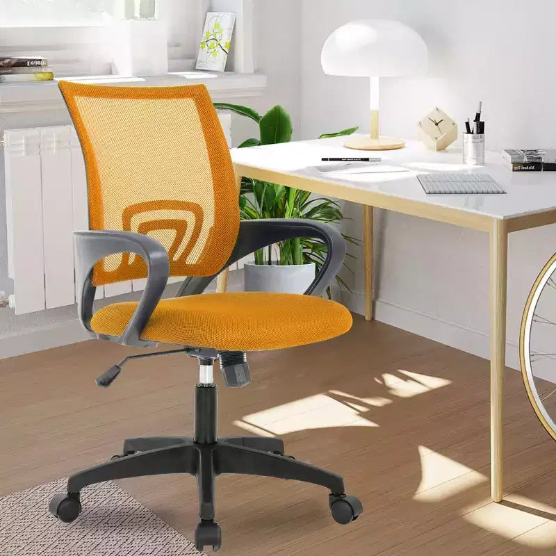 FDW Chaise de Bureau Maille Fauteuil d'Ordinateur avec Support Lombaire Accoudoir Chaise de Travail Réglable à Dossier Mi-Haut pour Femmes Adultes