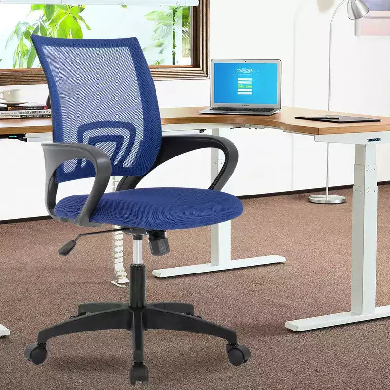FDW Chaise de Bureau Maille Fauteuil d'Ordinateur avec Support Lombaire Accoudoir Chaise de Travail Réglable à Dossier Mi-Haut pour Femmes Adultes