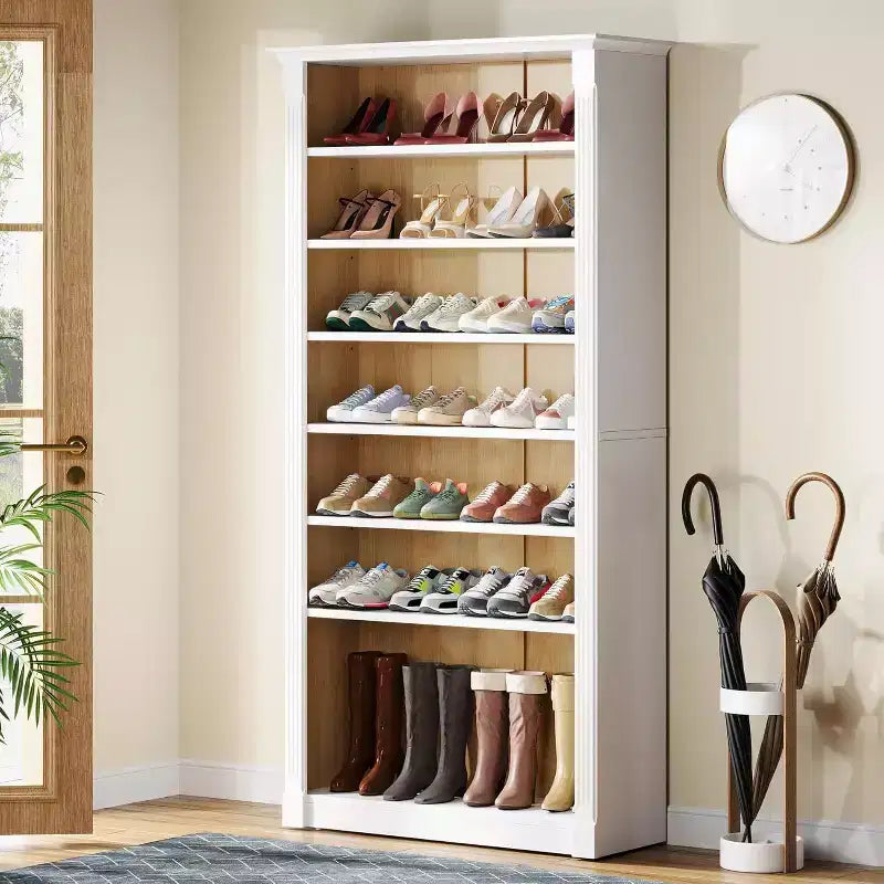 Lantine 8-Tier Wooden Freestanding Shoe Rack