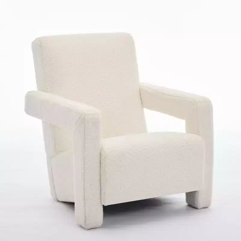 Hyleory Fauteuil d'appoint moderne 73,9 cm, Fauteuil Adirondack rembourré en molleton d'agneau pour salon, chambre à coucher ou salle de maquillage