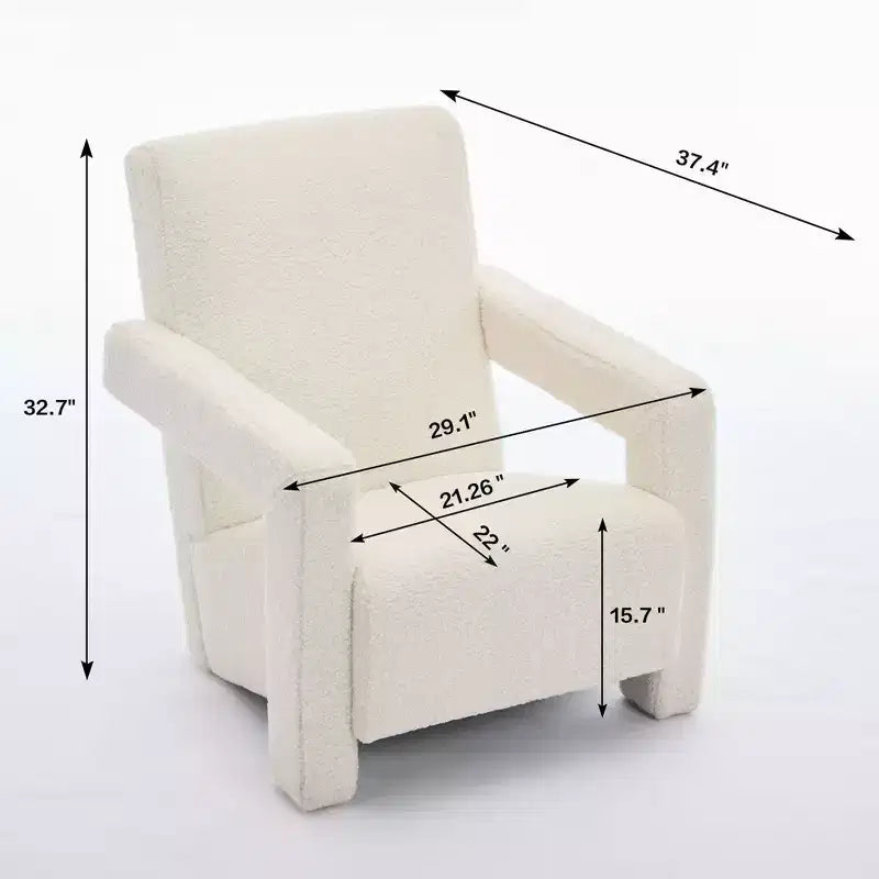 Hyleory Fauteuil d'appoint moderne 73,9 cm, Fauteuil Adirondack rembourré en molleton d'agneau pour salon, chambre à coucher ou salle de maquillage