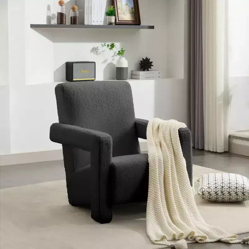 Hyleory Fauteuil d'appoint moderne 73,9 cm, Fauteuil Adirondack rembourré en molleton d'agneau pour salon, chambre à coucher ou salle de maquillage