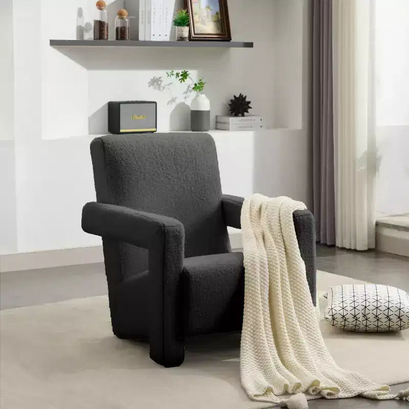 Hyleory Fauteuil d'appoint moderne 73,9 cm, Fauteuil Adirondack rembourré en molleton d'agneau pour salon, chambre à coucher ou salle de maquillage