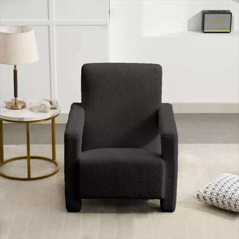 Hyleory Fauteuil d'appoint moderne 73,9 cm, Fauteuil Adirondack rembourré en molleton d'agneau pour salon, chambre à coucher ou salle de maquillage