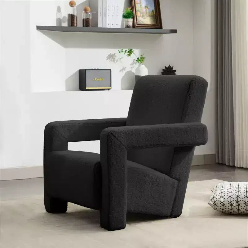 Hyleory Fauteuil d'appoint moderne 73,9 cm, Fauteuil Adirondack rembourré en molleton d'agneau pour salon, chambre à coucher ou salle de maquillage