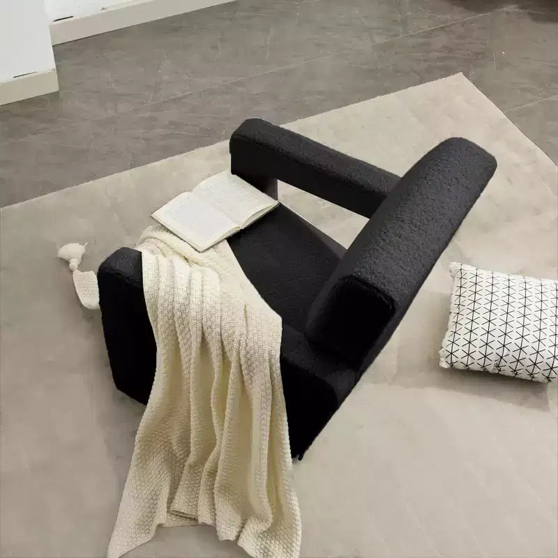 Hyleory Fauteuil d'appoint moderne 73,9 cm, Fauteuil Adirondack rembourré en molleton d'agneau pour salon, chambre à coucher ou salle de maquillage