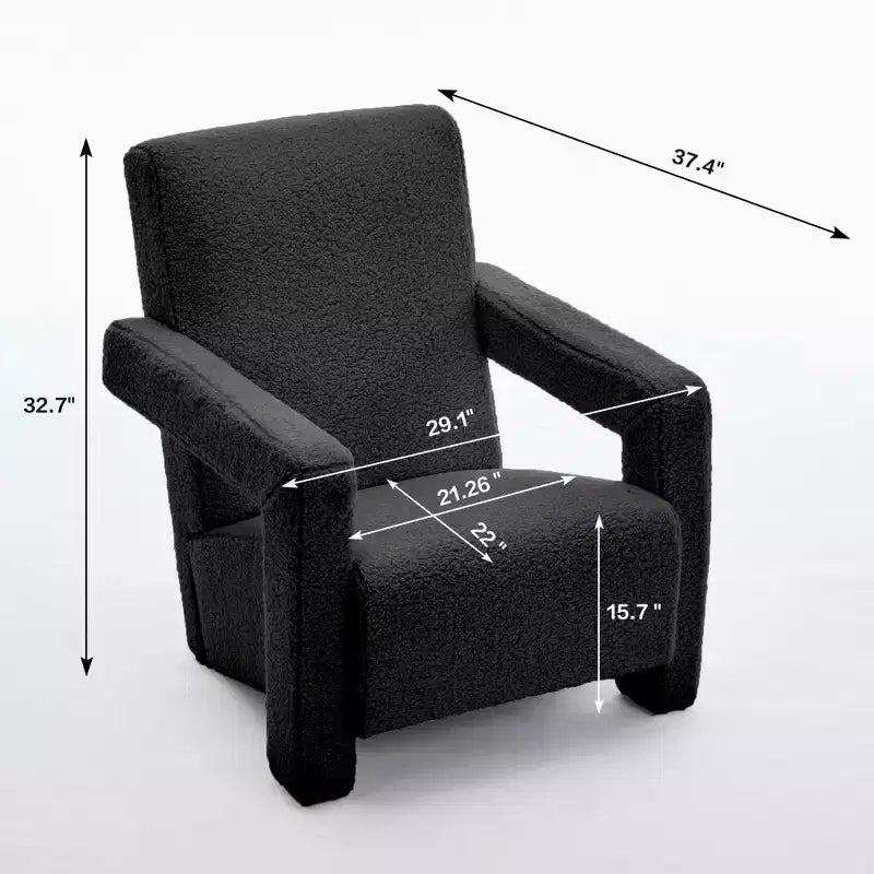 Hyleory Fauteuil d'appoint moderne 73,9 cm, Fauteuil Adirondack rembourré en molleton d'agneau pour salon, chambre à coucher ou salle de maquillage