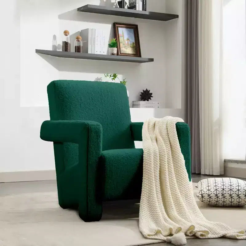 Hyleory Fauteuil d'appoint moderne 73,9 cm, Fauteuil Adirondack rembourré en molleton d'agneau pour salon, chambre à coucher ou salle de maquillage