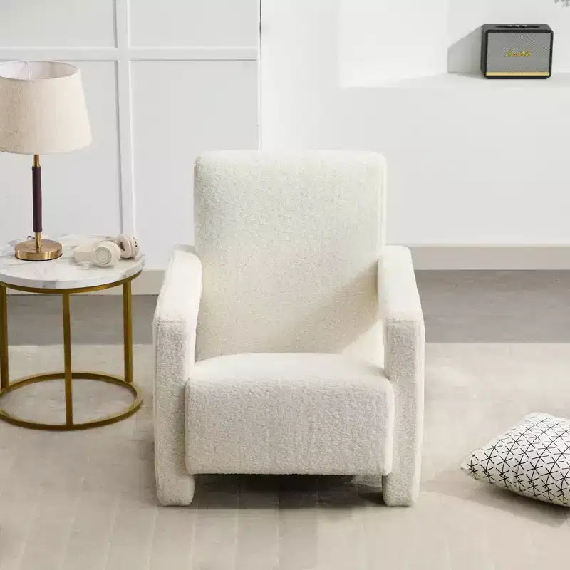 Hyleory Fauteuil d'appoint moderne 73,9 cm, Fauteuil Adirondack rembourré en molleton d'agneau pour salon, chambre à coucher ou salle de maquillage