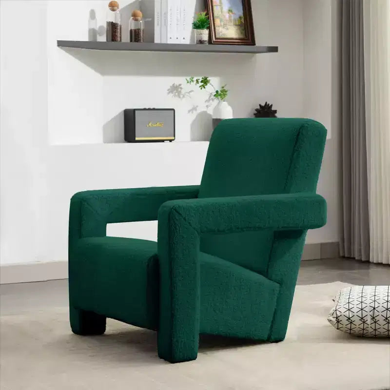 Hyleory Fauteuil d'appoint moderne 73,9 cm, Fauteuil Adirondack rembourré en molleton d'agneau pour salon, chambre à coucher ou salle de maquillage