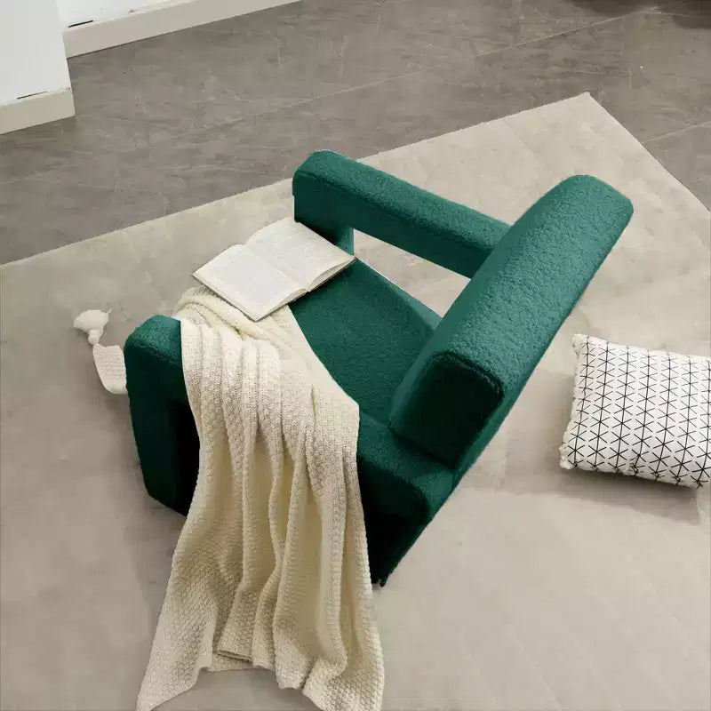 Hyleory Fauteuil d'appoint moderne 73,9 cm, Fauteuil Adirondack rembourré en molleton d'agneau pour salon, chambre à coucher ou salle de maquillage