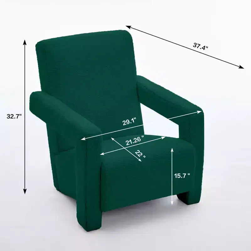 Hyleory Fauteuil d'appoint moderne 73,9 cm, Fauteuil Adirondack rembourré en molleton d'agneau pour salon, chambre à coucher ou salle de maquillage