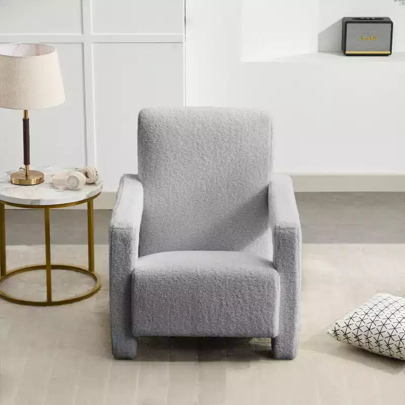 Hyleory Fauteuil d'appoint moderne 73,9 cm, Fauteuil Adirondack rembourré en molleton d'agneau pour salon, chambre à coucher ou salle de maquillage