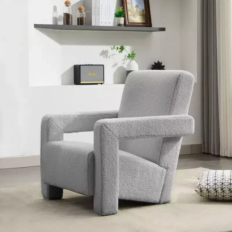 Hyleory Fauteuil d'appoint moderne 73,9 cm, Fauteuil Adirondack rembourré en molleton d'agneau pour salon, chambre à coucher ou salle de maquillage