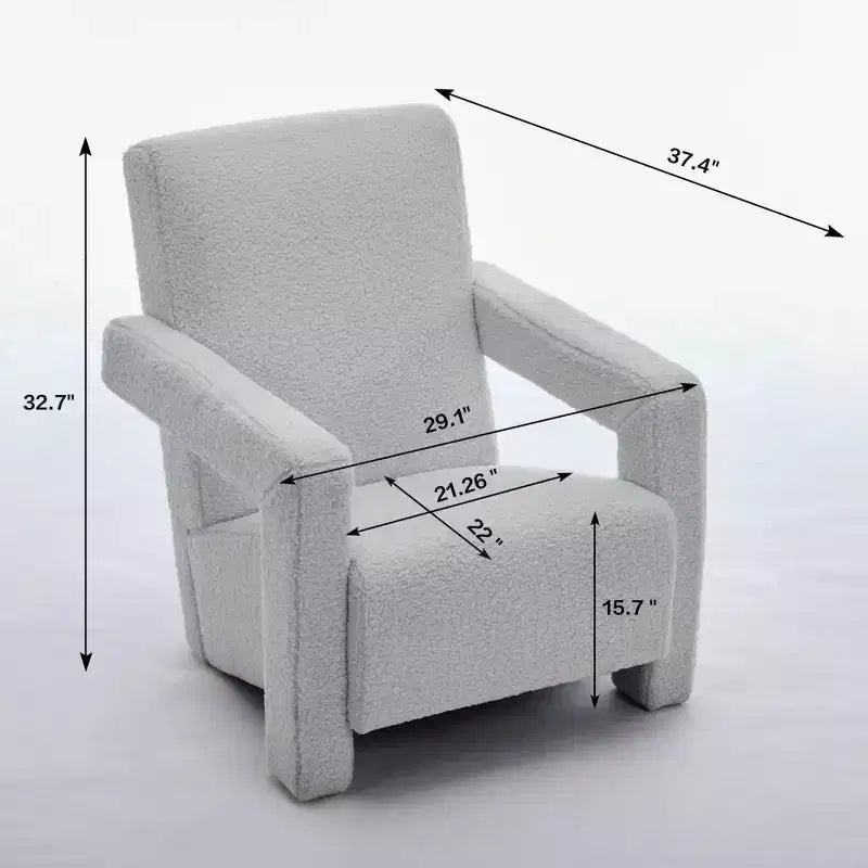 Hyleory Fauteuil d'appoint moderne 73,9 cm, Fauteuil Adirondack rembourré en molleton d'agneau pour salon, chambre à coucher ou salle de maquillage