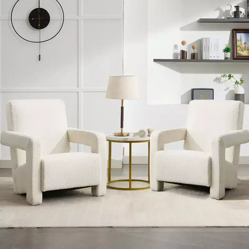 Hyleory Fauteuil d'appoint moderne 73,9 cm, Fauteuil Adirondack rembourré en molleton d'agneau pour salon, chambre à coucher ou salle de maquillage